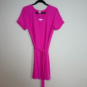 Pink Mini Dress with Tie Waist Women’s Size Medium